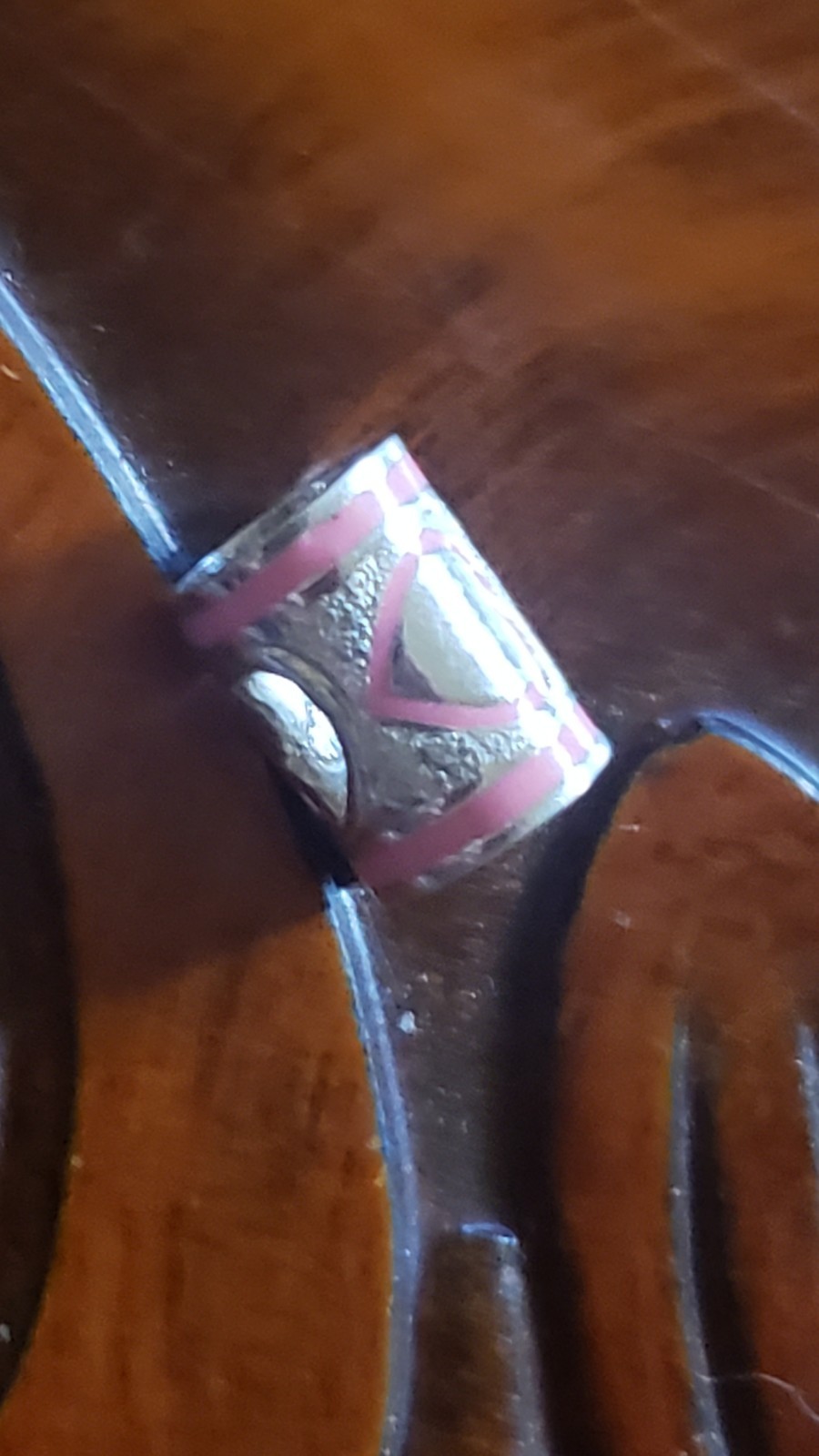 Hawaiian Baby Silver Initial Pendant Enamel Heart 8mm X 6mm Slide Blue Or Pink