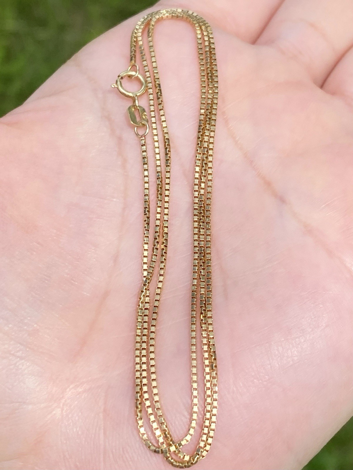 Solid 14k Yellow Gold 1.0mm Box Chain Necklace 3.01 Grams- 21 Inches