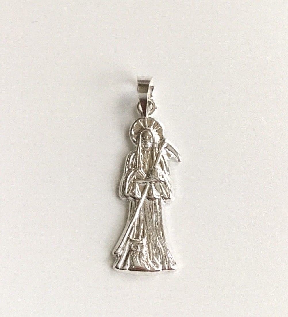 925 PLATA DIJE DE LA SANTA MUERTE /925 SILVER GRIM REAPER PENDANT – 32x10mm