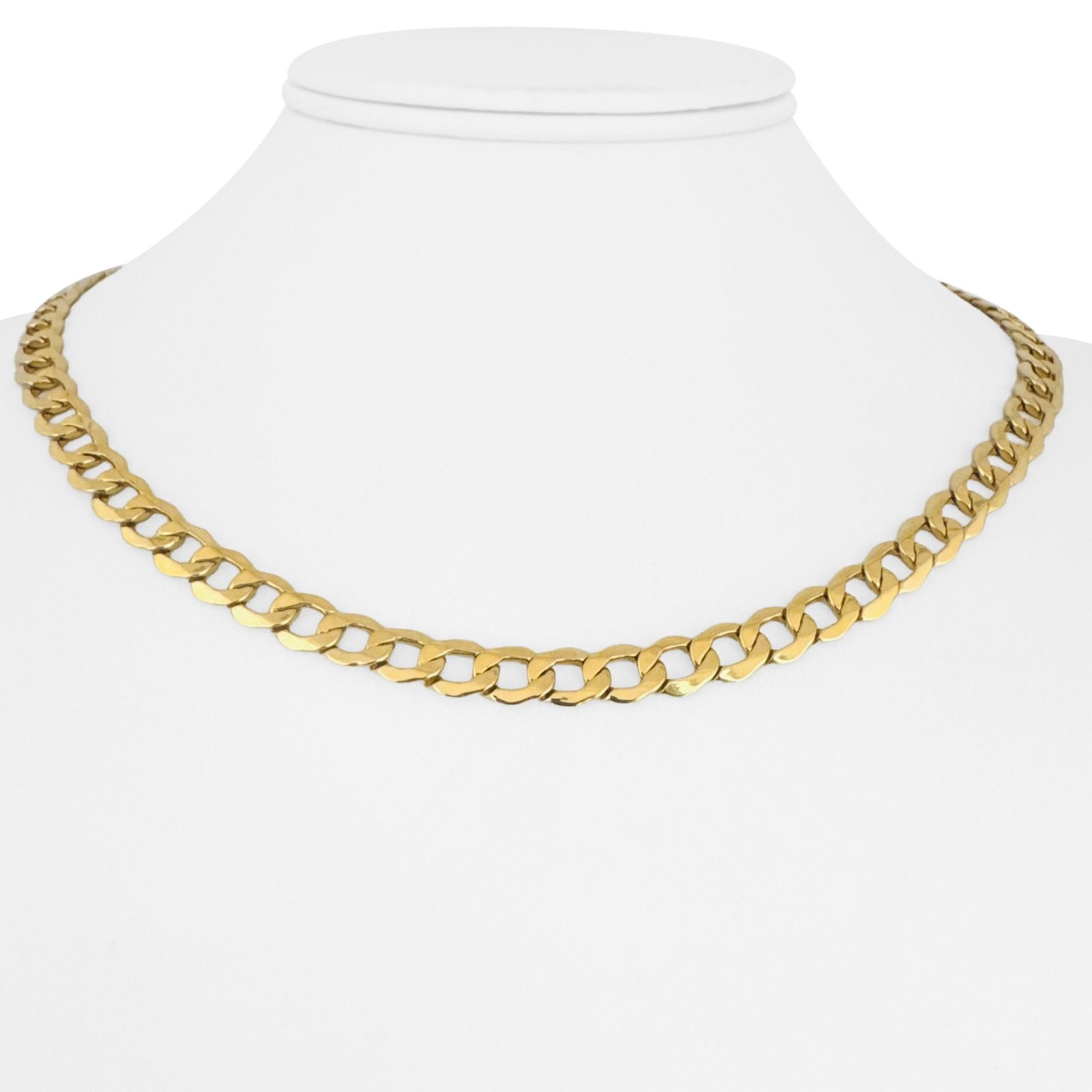 18k Yellow Gold 13.8g Hollow Light 6.5mm Curb Link Necklace 18″