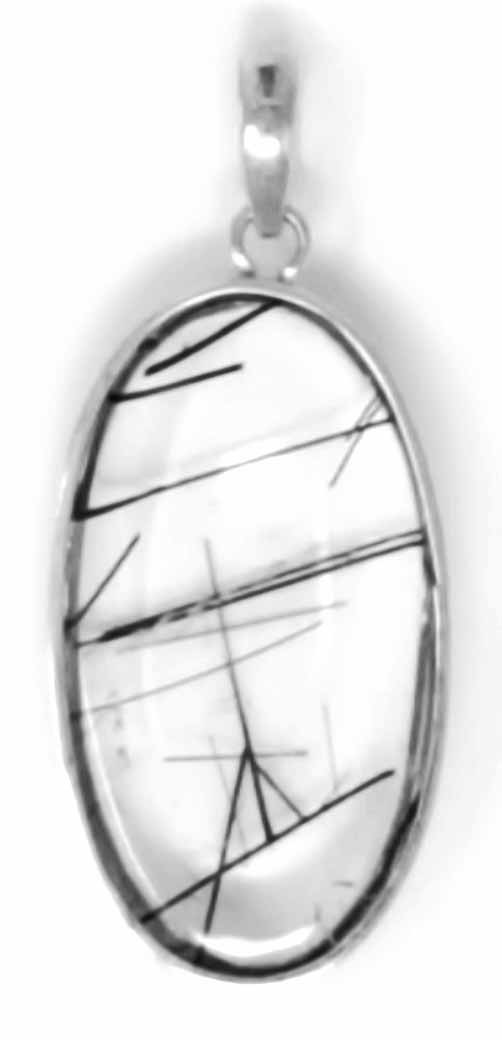 Silver Pendant Gemstone Tourmaline Quartz 13.8g AA Quality Eye Clean 925 Silver
