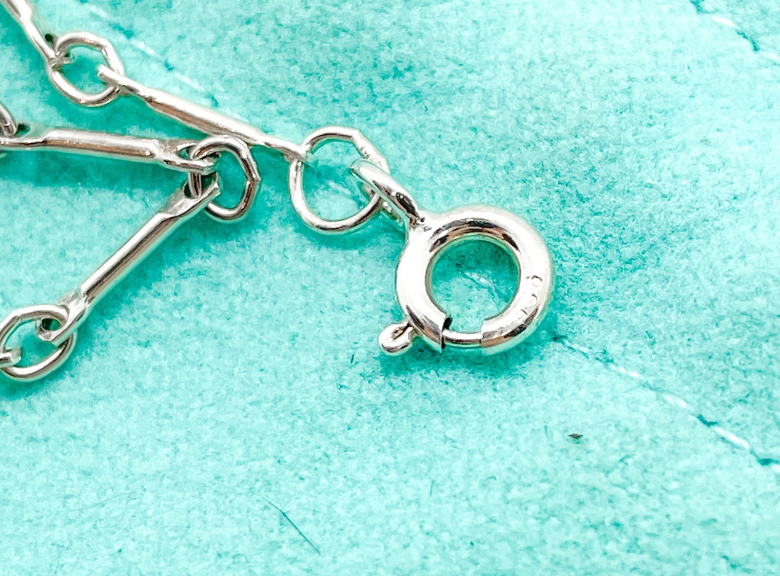 Tiffany & Co. Bar Round Link Chain Necklace 18″ Sterling Silver w/ Box