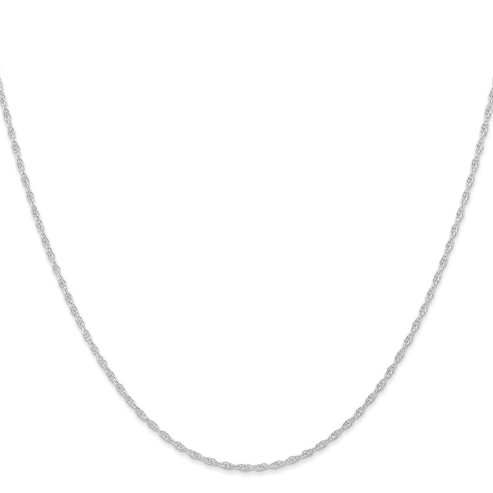 Real 14K White Gold 1.15mm Carded Cable Rope Chain; 16 inch; Women & Men
