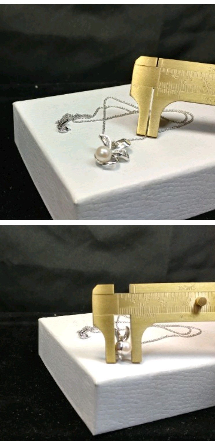 Genuine 18K White Gold Flower Pendant & Oval Chain 18.11″ Necklace 4.7g Italy