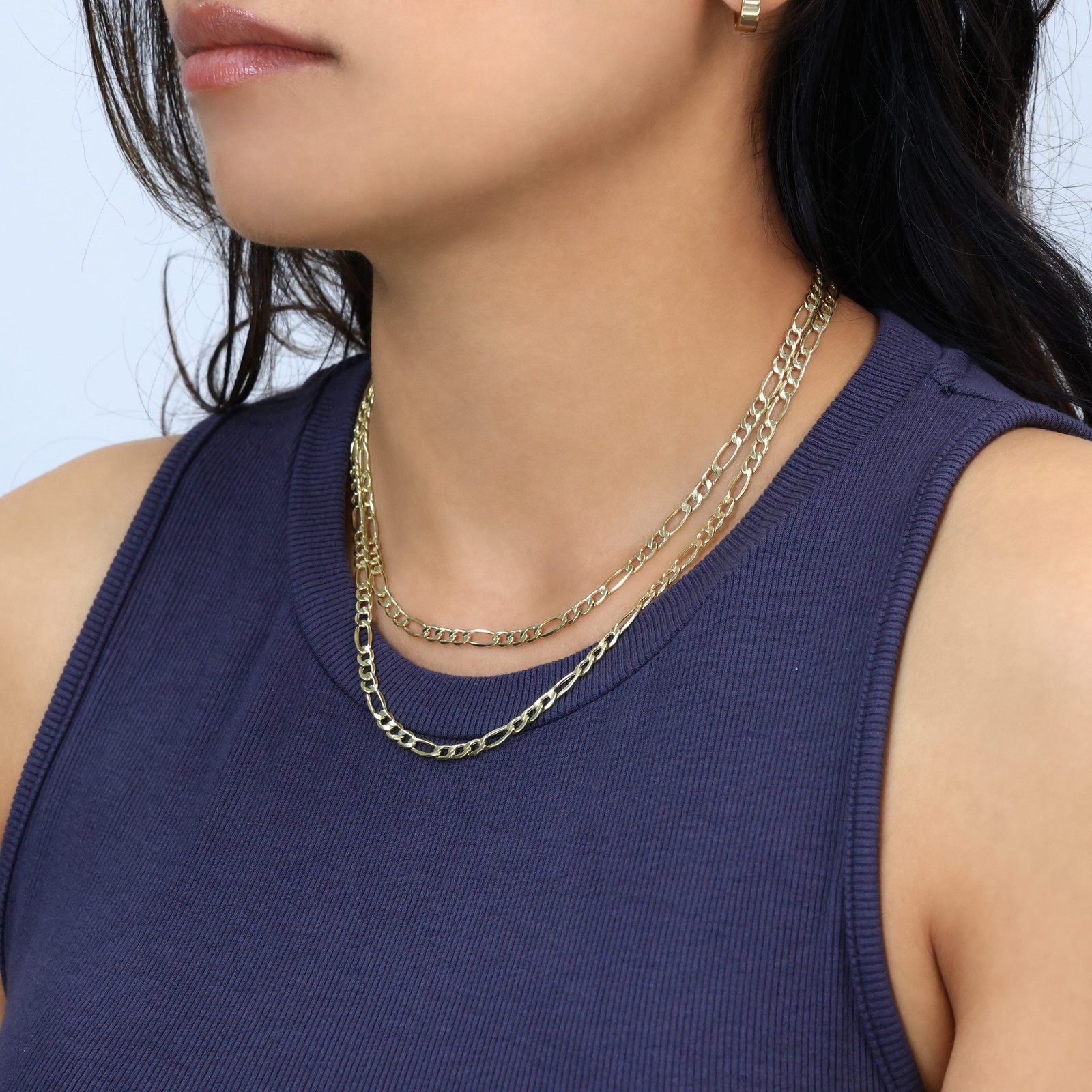 14K Yellow Gold 4.5mm Figaro Chain Link Italian Necklace Mens Womens 16″- 30″