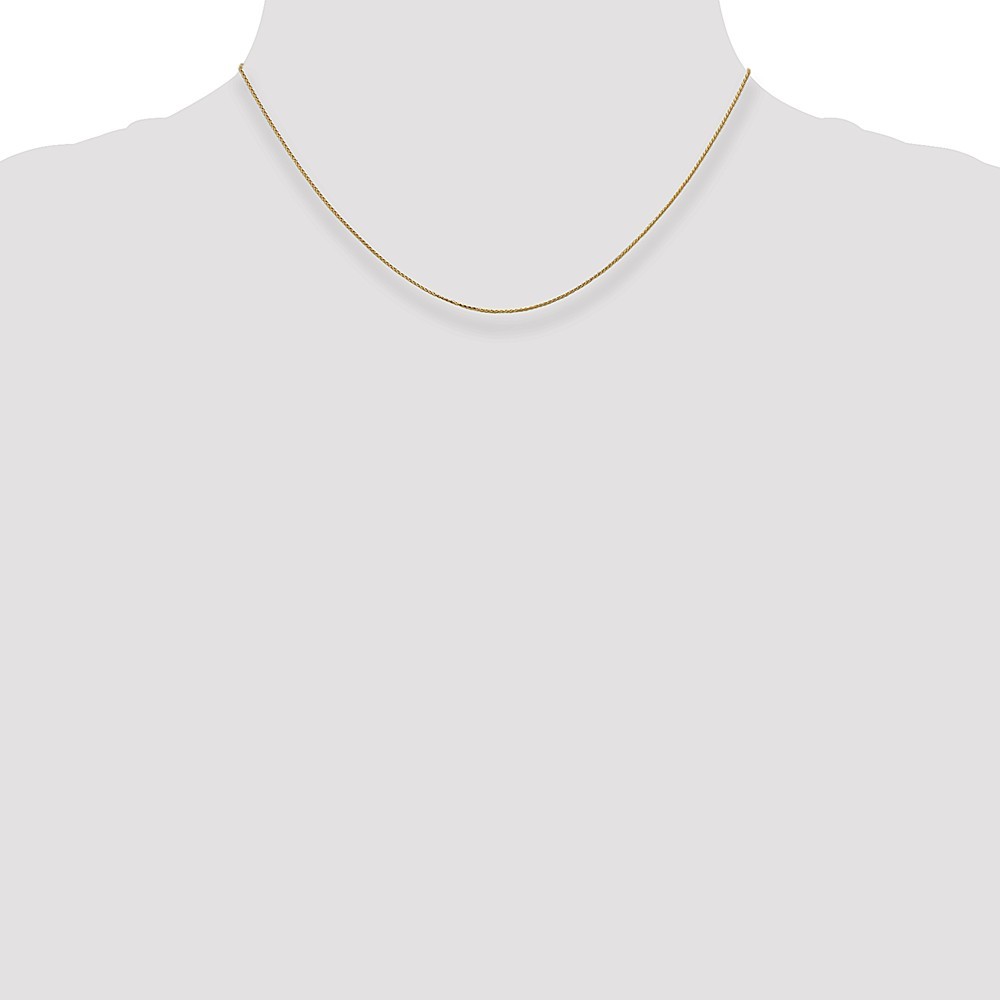 Real 14kt Yellow Gold Diamond Cut 0.65mm Spiga Pendant Chain; 16 inch