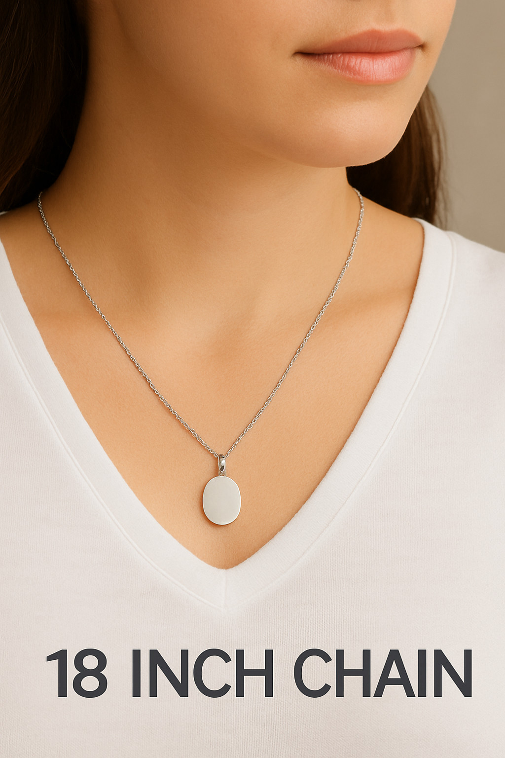 Ladies Sterling Silver Saint Emma Pendant Medal Necklace Made in USA