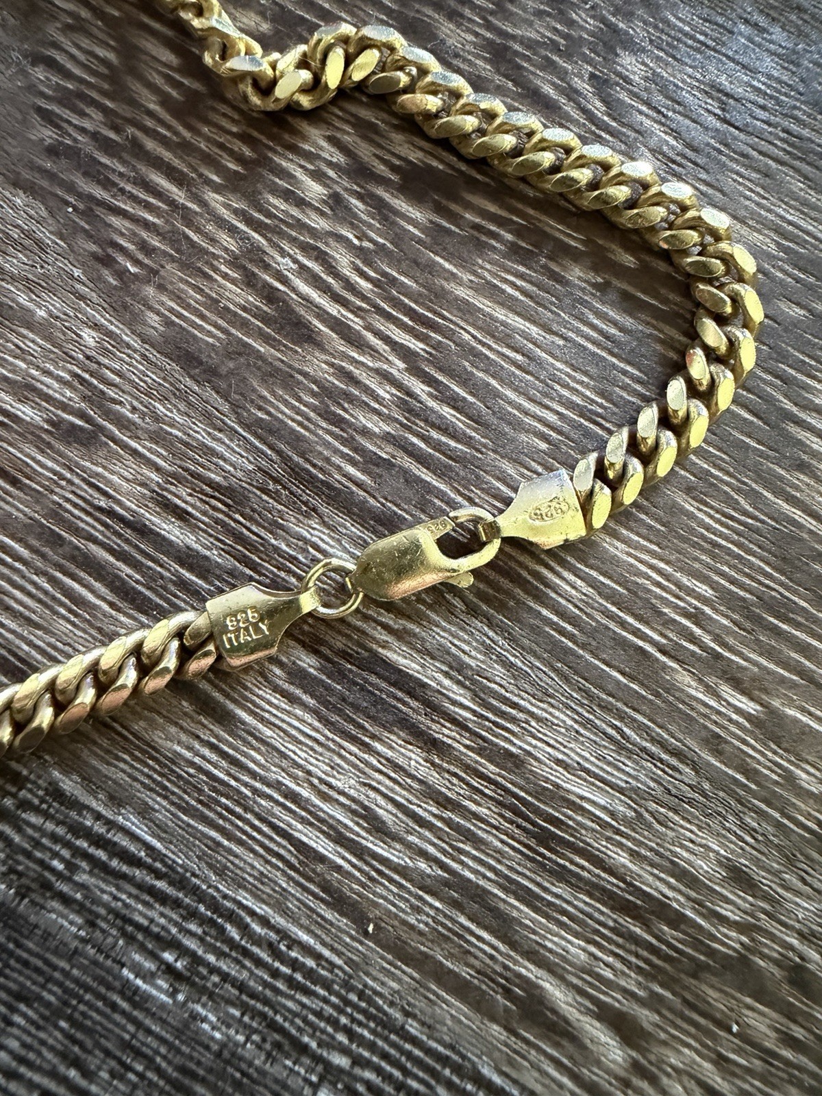 Italian 925 Gold Cuban Chain 5mm 18 Inch Necklace Italy Stamped