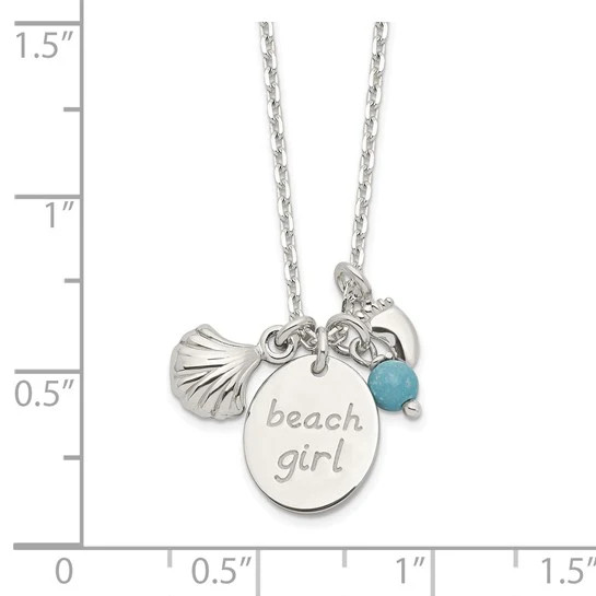 Sterling Silver Beach Girl Necklace & Pendant