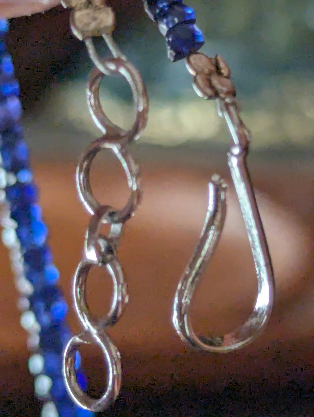 natural blue Sapphire rondelle Bead Necklace 14.15 In 2 x 4mm