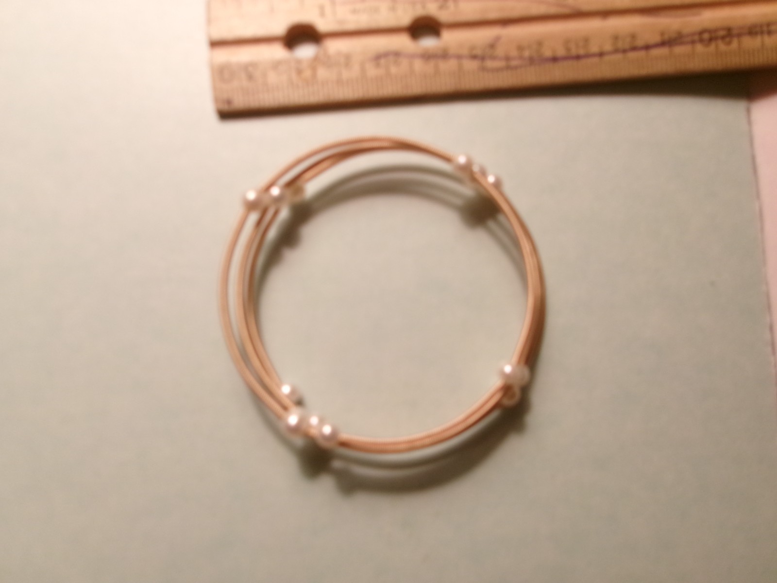 PEARL BRACELET FITS ALL GOLD WIRE WRAP AROUND WRIST TINY PEARLS