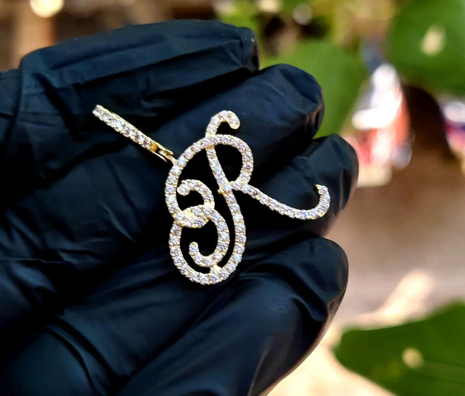 3Ct Round Lab-Created Diamond Initial “R” Letter Pendant 14K Yellow Gold Plated