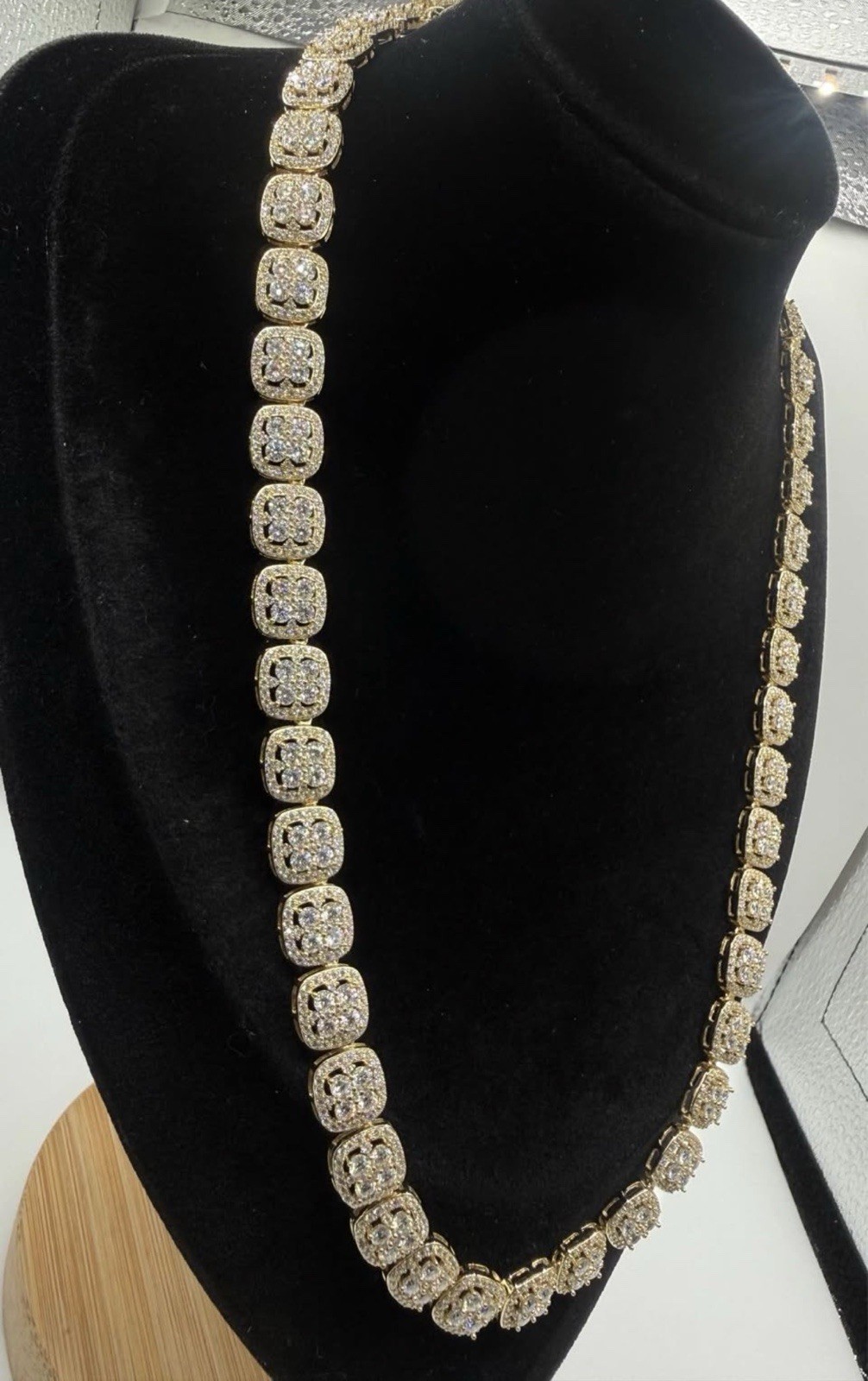 10mm Gold Vermeil Sterling Silver 925 Vvsd Moissanite 22” Long