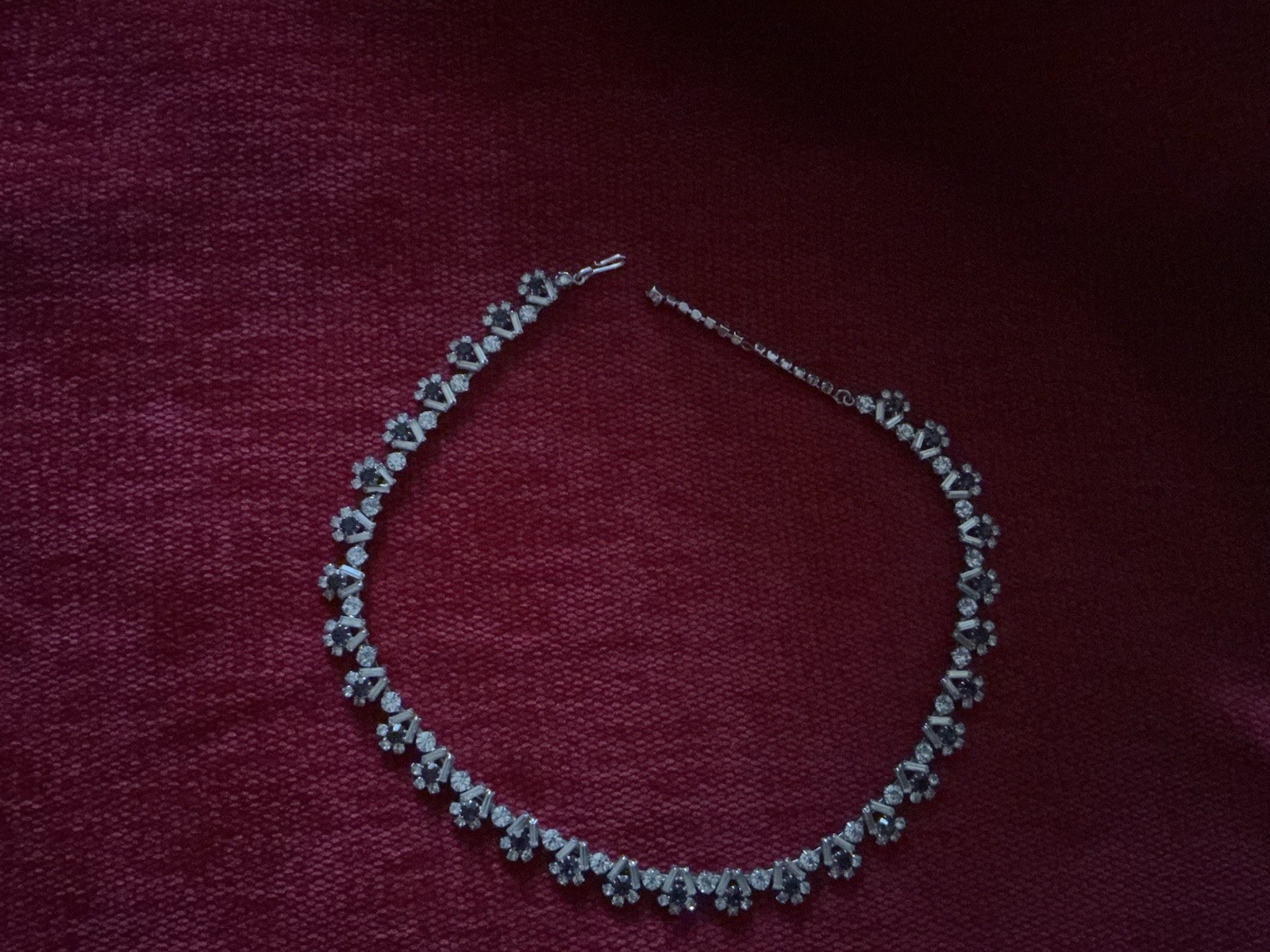 Silver Tone Tennis Necklace with Clear Prong Set Stones, 17 Inch
