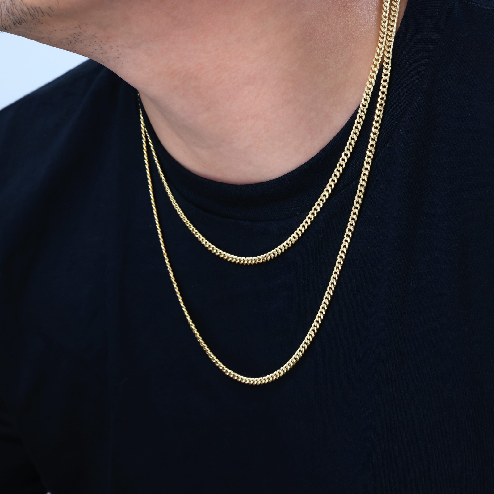 14K Yellow Gold 4mm Miami Cuban Lightweight Chain Necklace Men Women 16″-30″