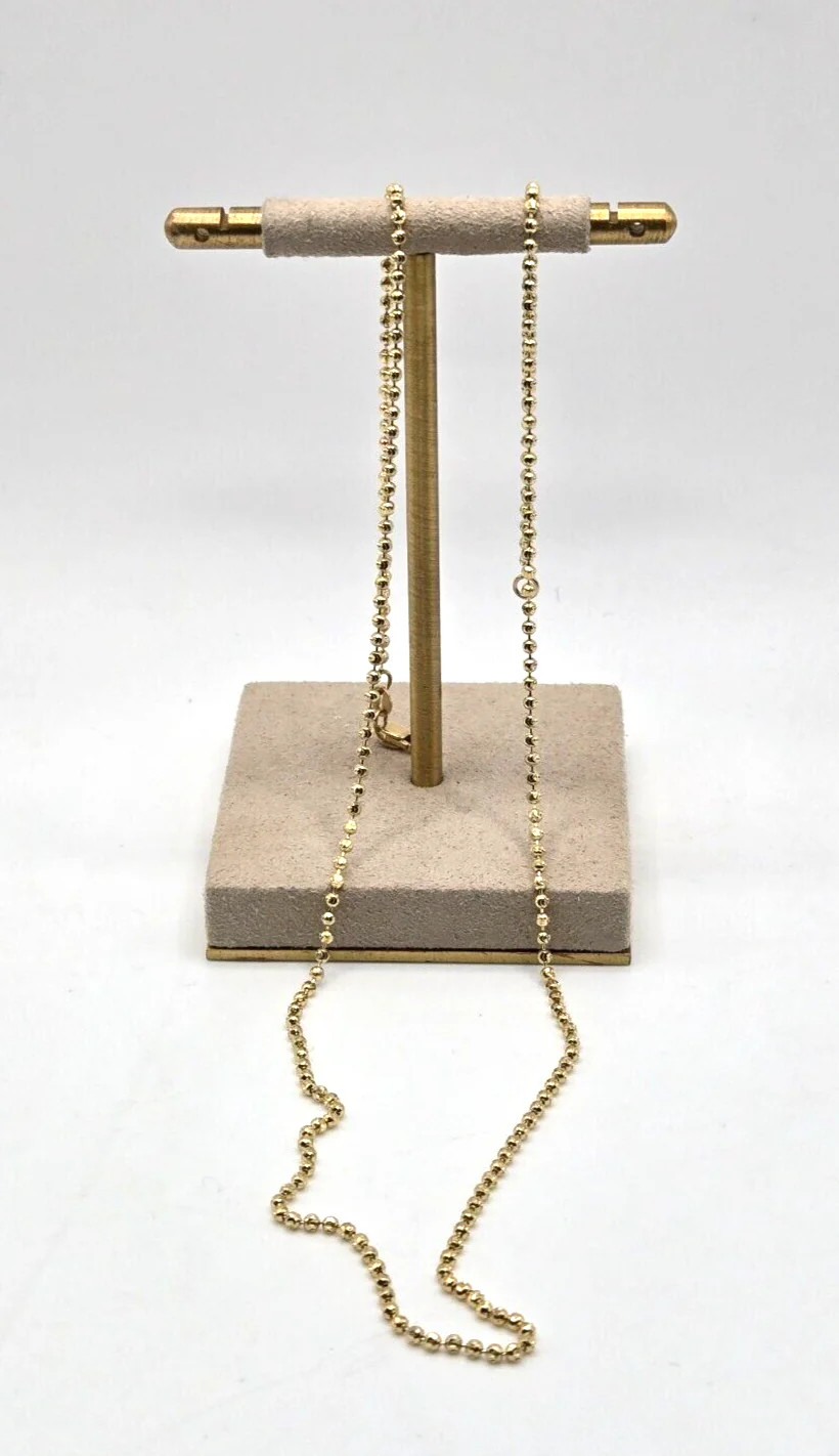 10K Yellow Gold Thin Ball Chain 20.0 inches long x 1.7 mm Lobster Clasp