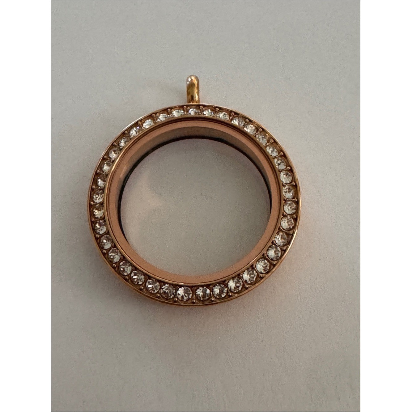 Origami Owl Rose Gold Large Living Twist Locket w/ Swarovski Crystals