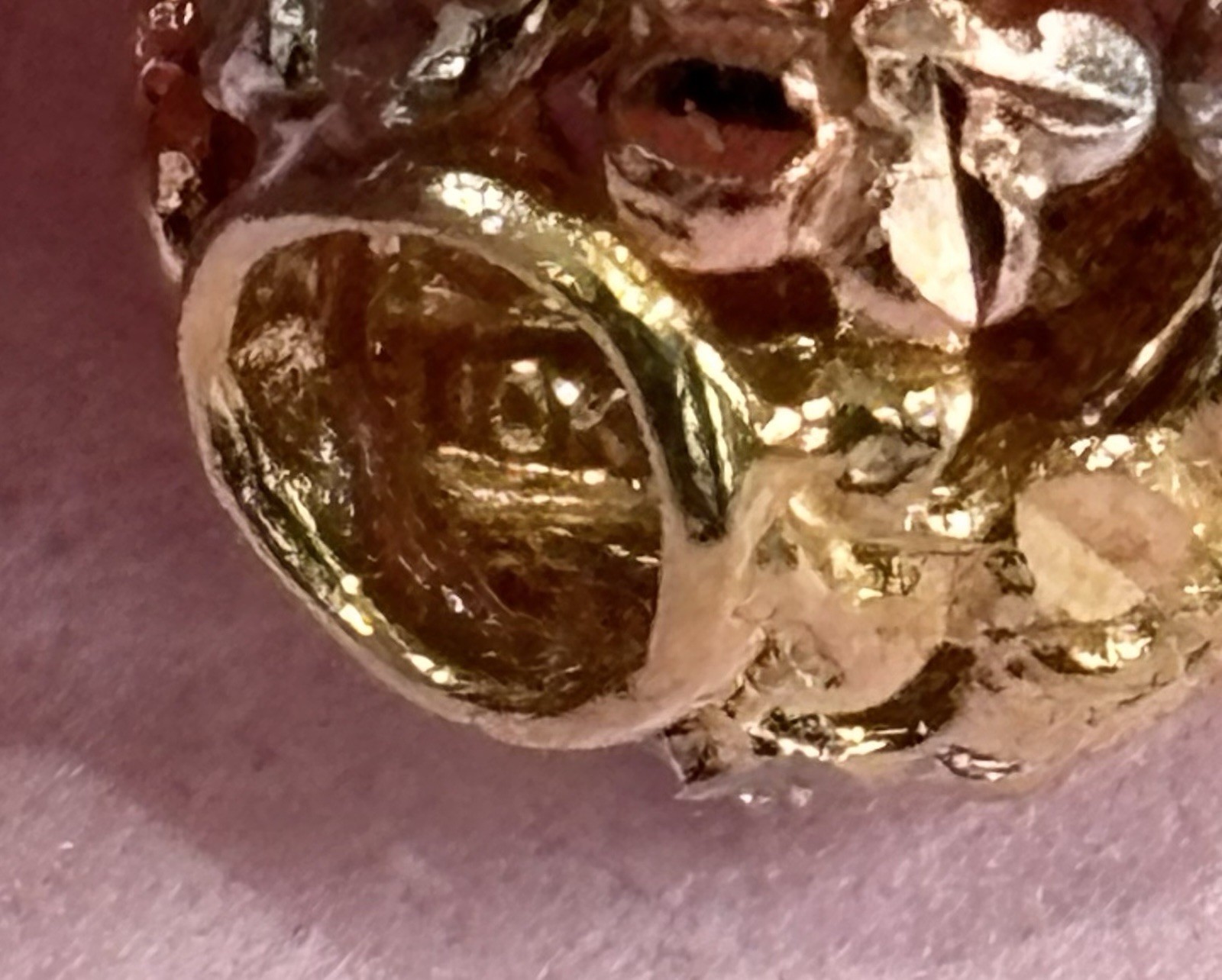 10k Gold Tri-Color Ball Flower Charm