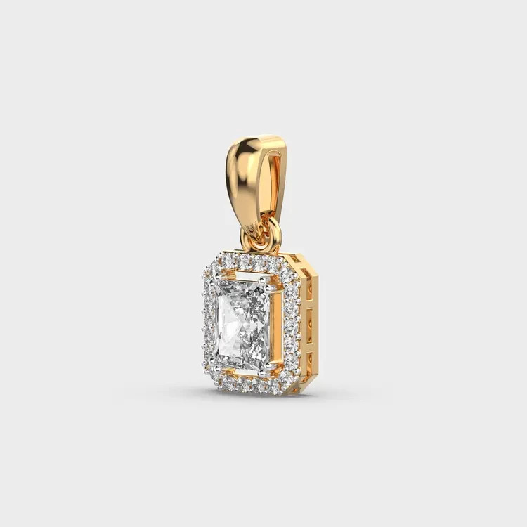 2.00Ct Radiant Shine Pendant 14k gold plated