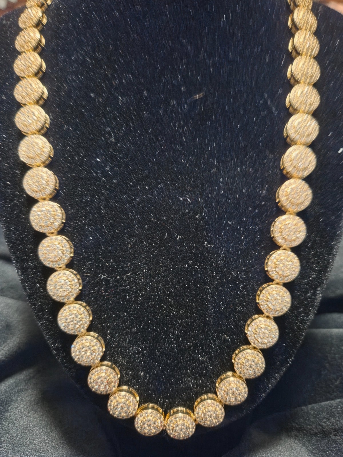 14K Yellow Gold Filled Chain iced out with a Box Clasp closure