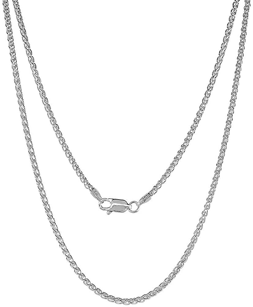 925 Sterling Silver Spiga Wheat Chain Necklace Bracelet Men Women 2mm 7″ to 30″