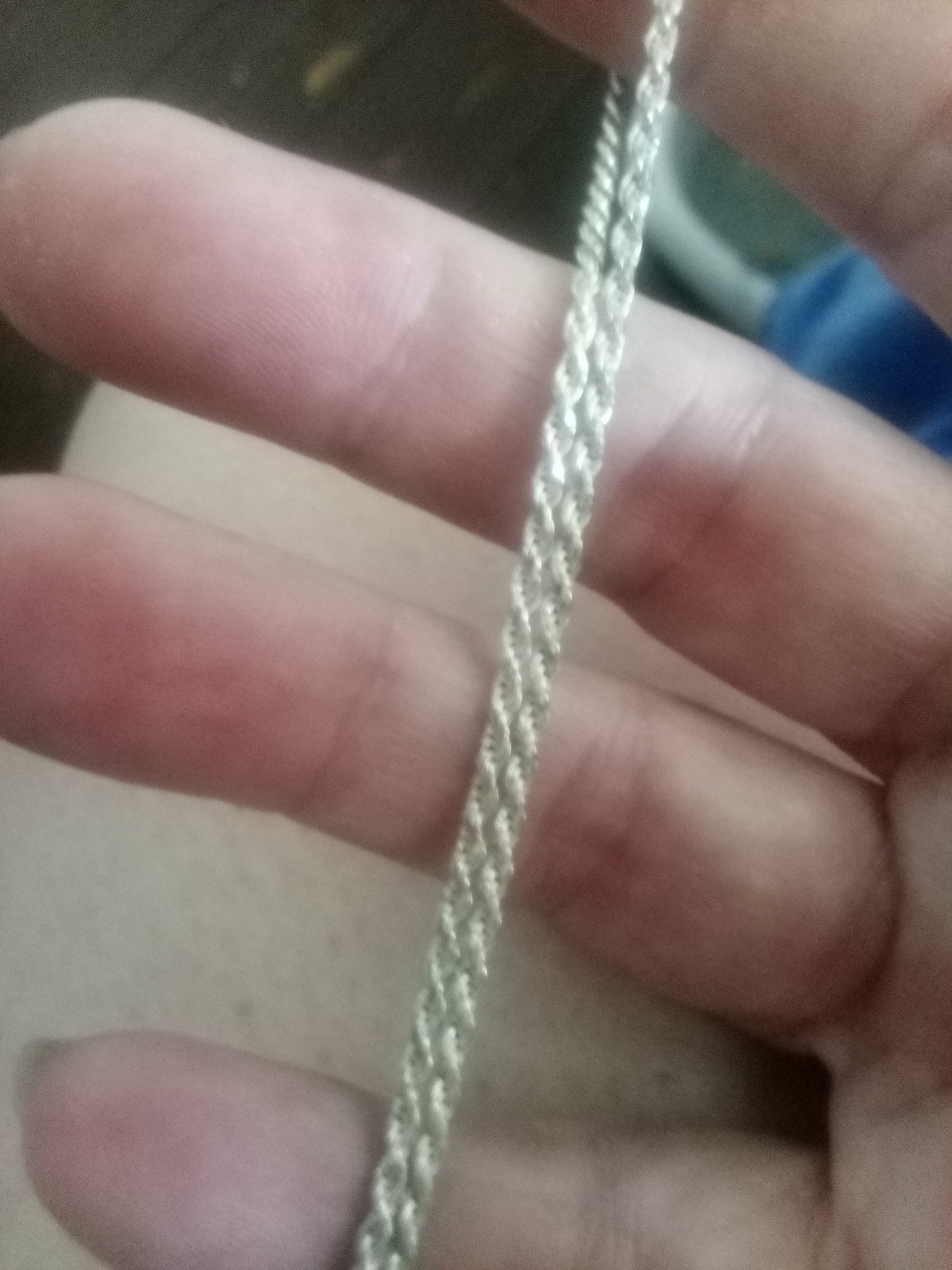 Sleek vintage Italy 925 sterling silver 18 in rope chain unknown hallmark 5.71 g