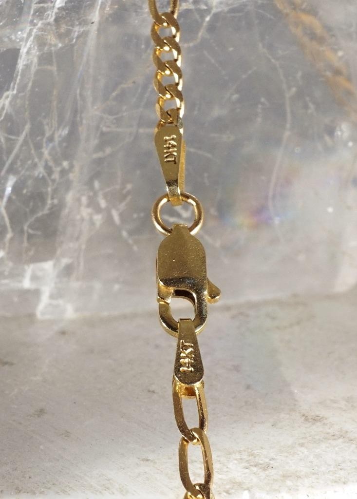 14K Yellow Gold Curb/Elongated Curb Chain 2 mm Width 3.8 Grams 18″