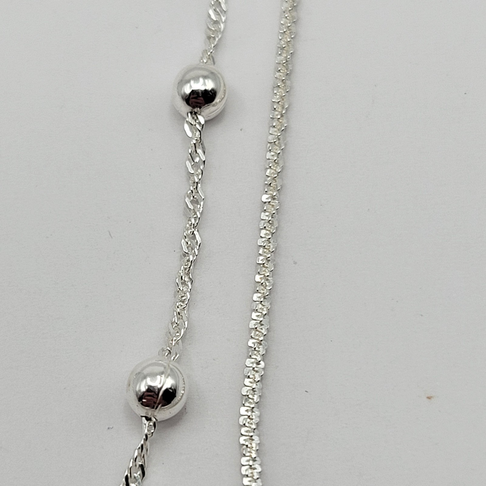 JTV Sterling Statements Silver Multi 2 Strand Layered Station Necklace ~ 20″