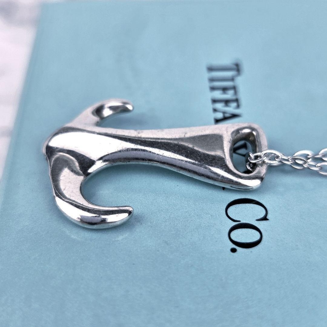 TIFFANY & Co Elsa Peretti Anchor Pendant Necklace Silver Generic Steel Chain