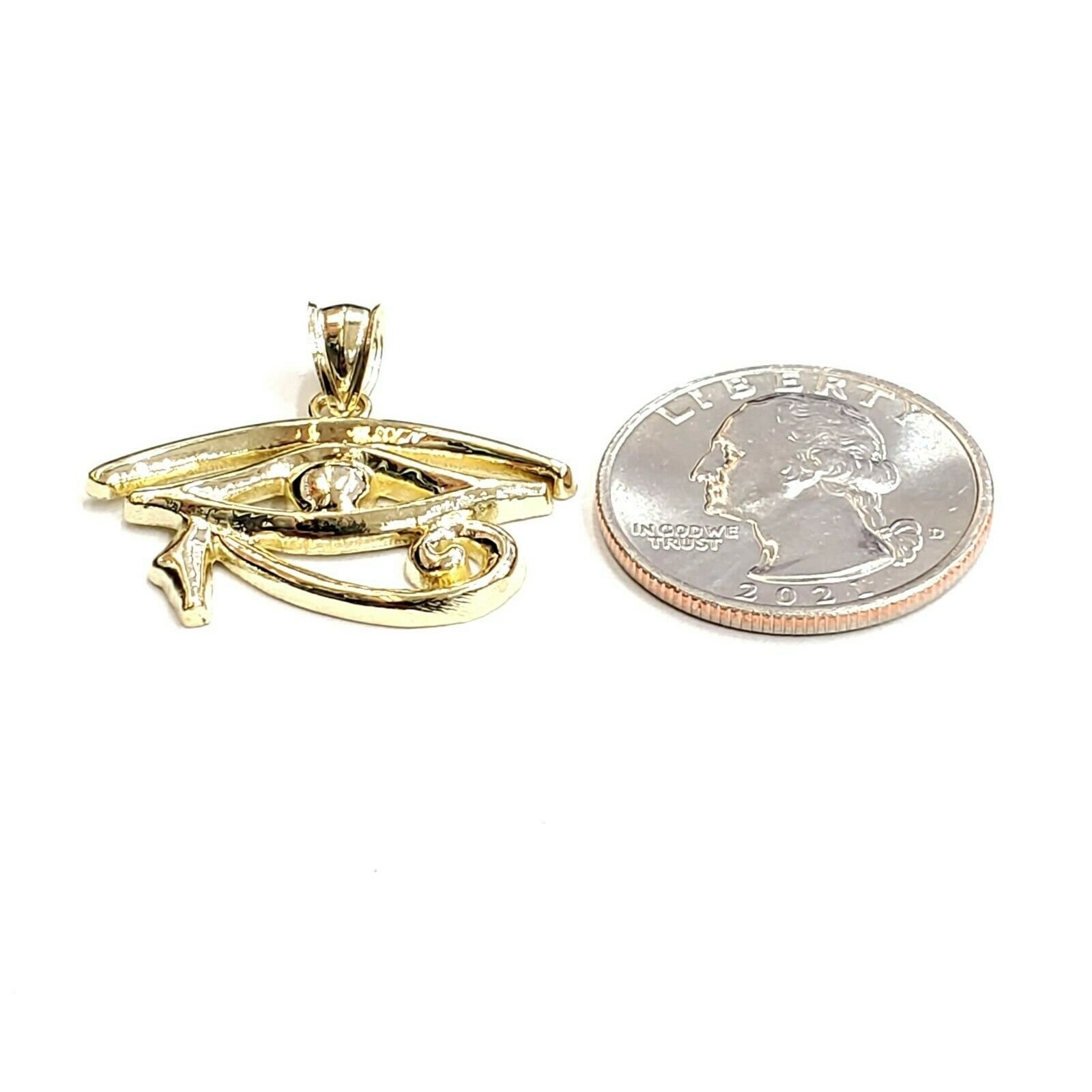 10k yellow Gold Egyptian eye of Horus protection Pendant fine gift jewelry 2.6g