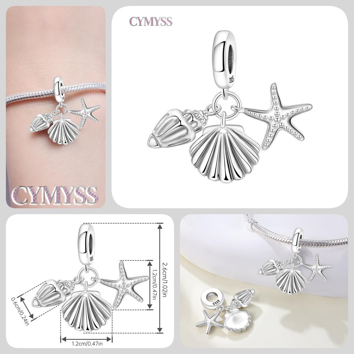 Blue Charm 925 Sterling Silver Ocean Pearls Betta Fish Pendant Birthday Party Gi