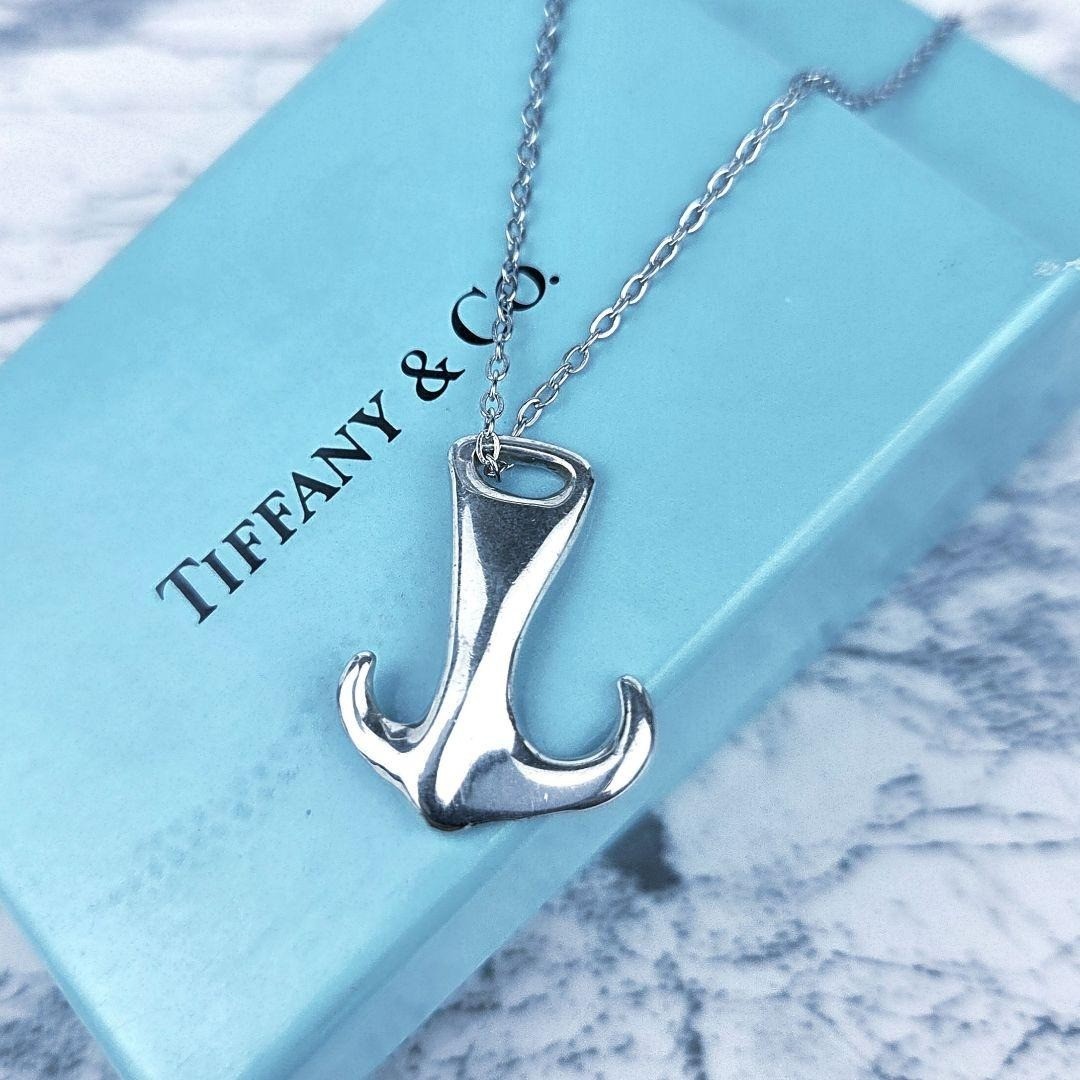 TIFFANY & Co Elsa Peretti Anchor Pendant Necklace Silver Generic Steel Chain