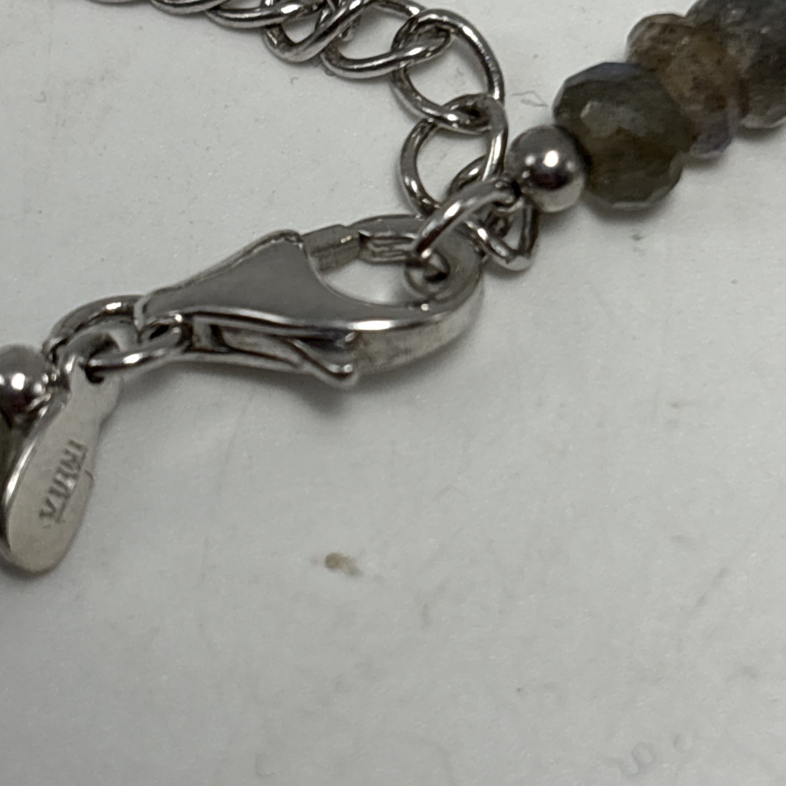 UTC Faceted Labradorite Necklace Sterling India 16-19”