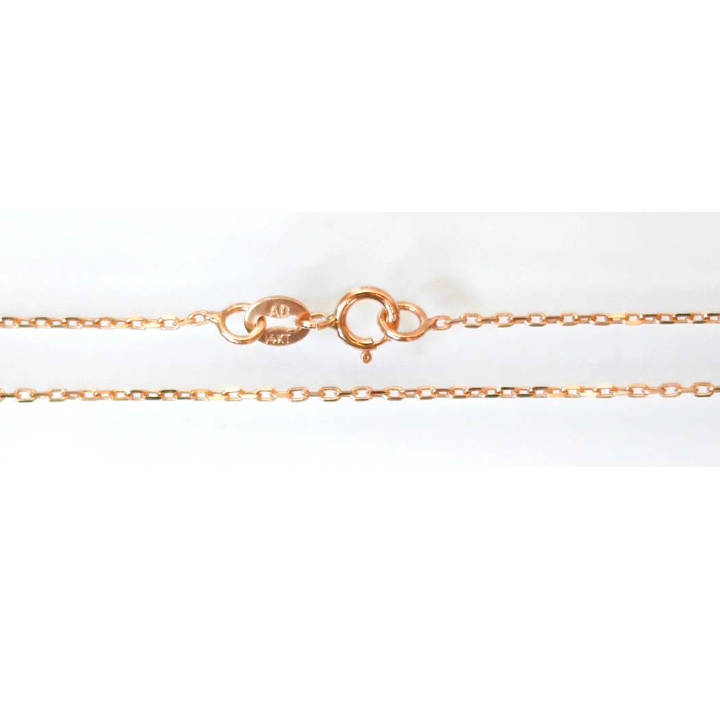 14K Solid Rose Gold Cable Chain 1.4 Grams W: 0.8 mm Length: 18 inches (45 CM)-80