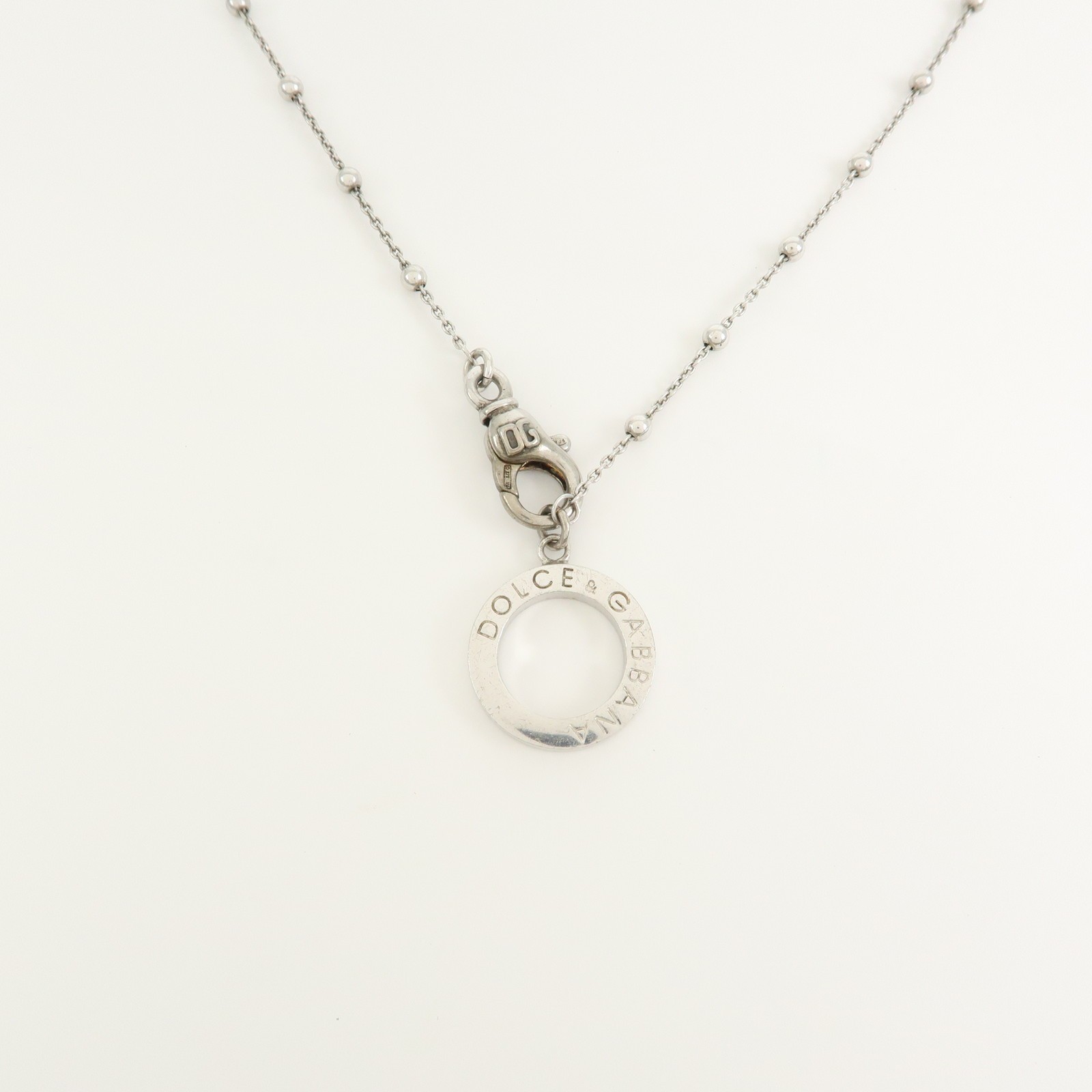 Dolce & Gabbana Sterling Pendant Necklace SV925 Silver Authentic Used F/S