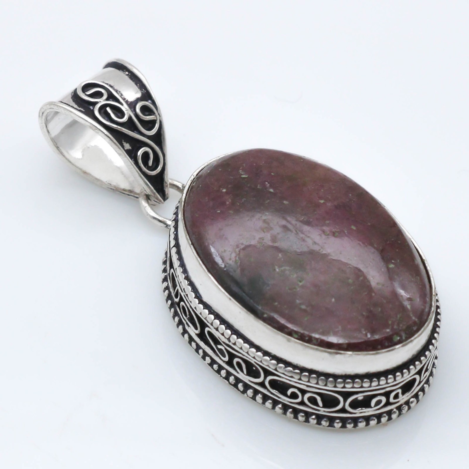 Natural Lepidolite Gemstone Handmade Pendant 925 Sterling Silver Jewelry Size 2″