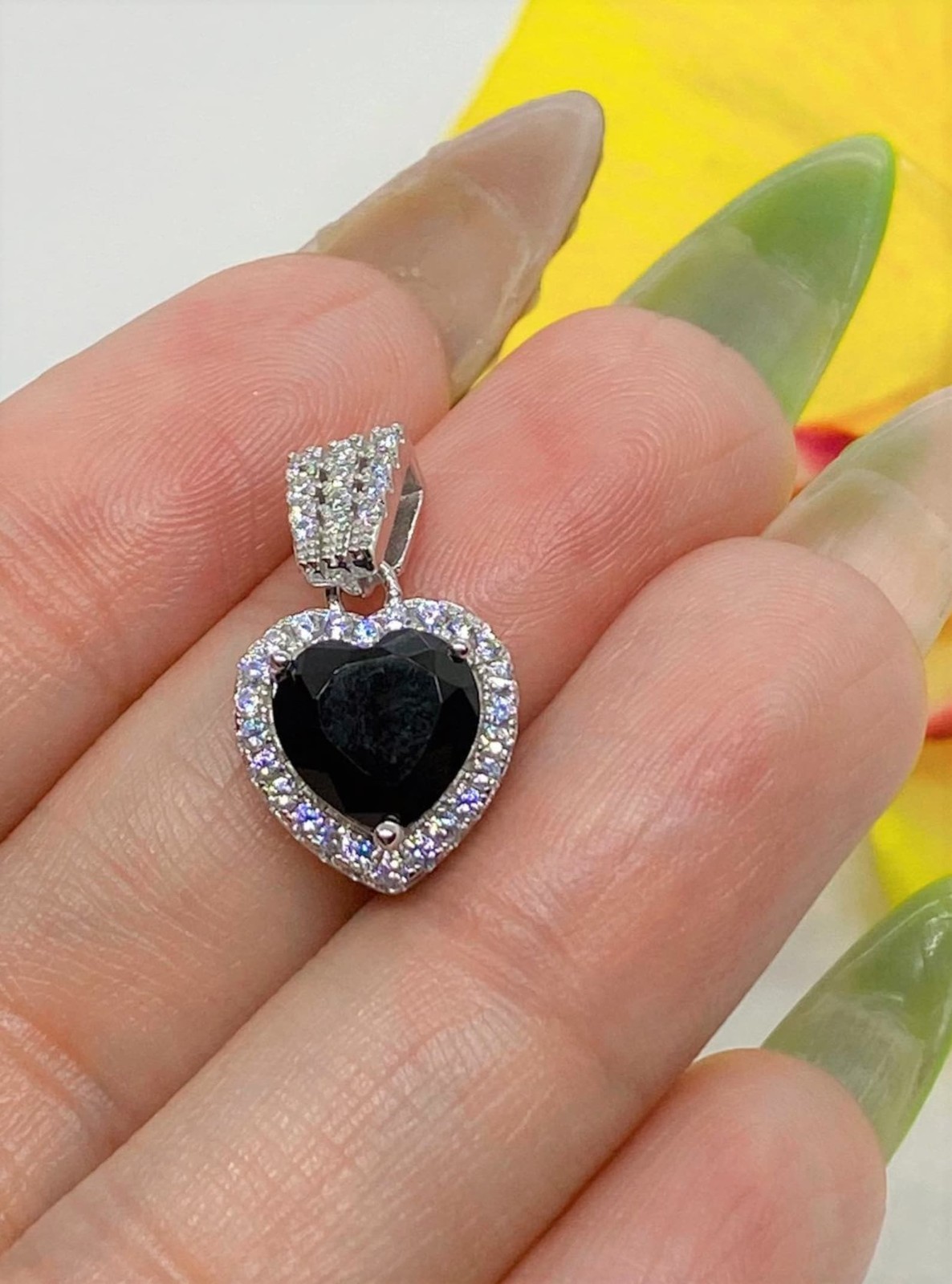3.50 Ct Heart Cut Natural Sapphire Diamond Gorgeous Pendant 14K White Gold
