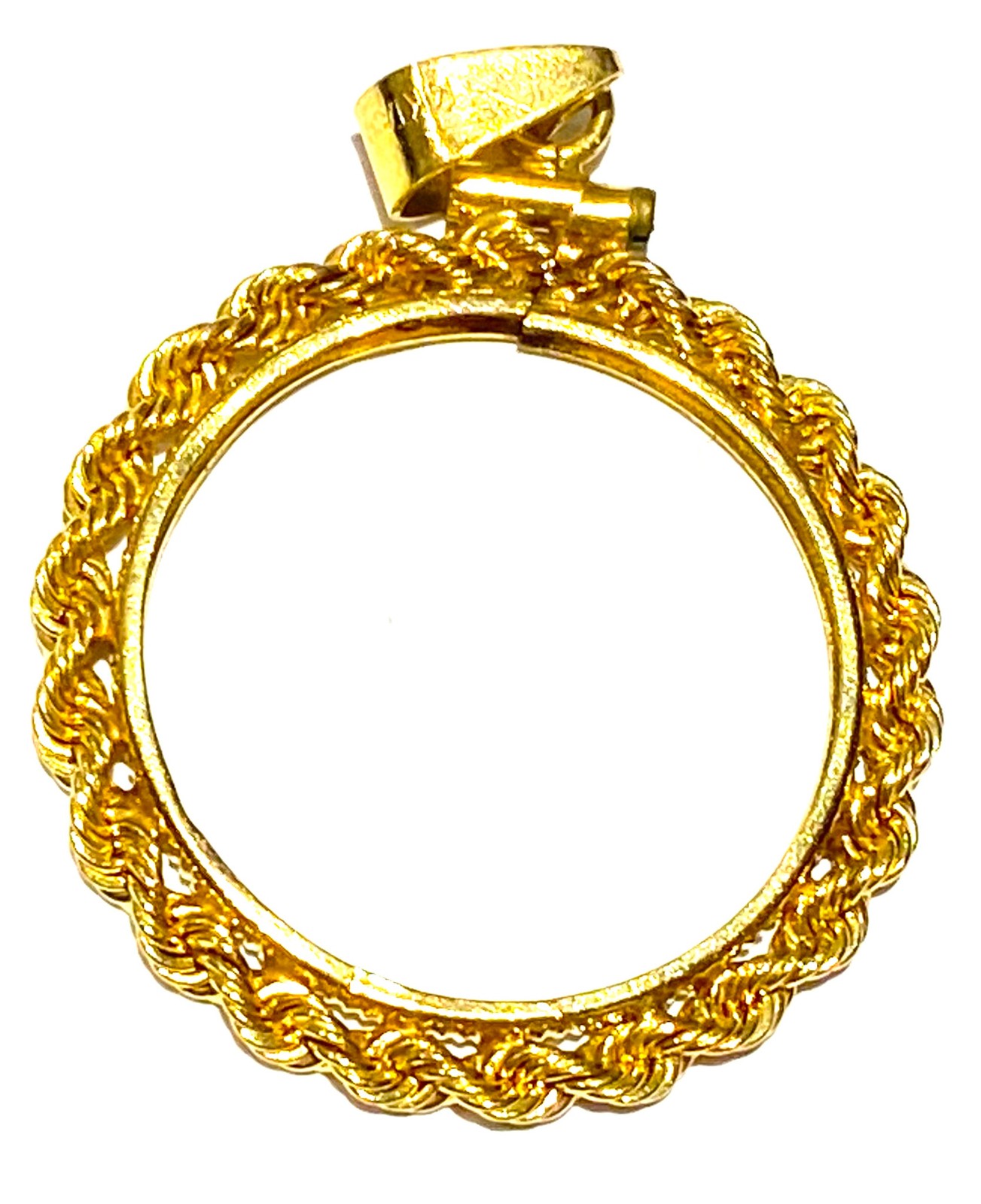 14k Rope 1/4 oz Gold Eagle SCREW TOP Coin Bezel A24
