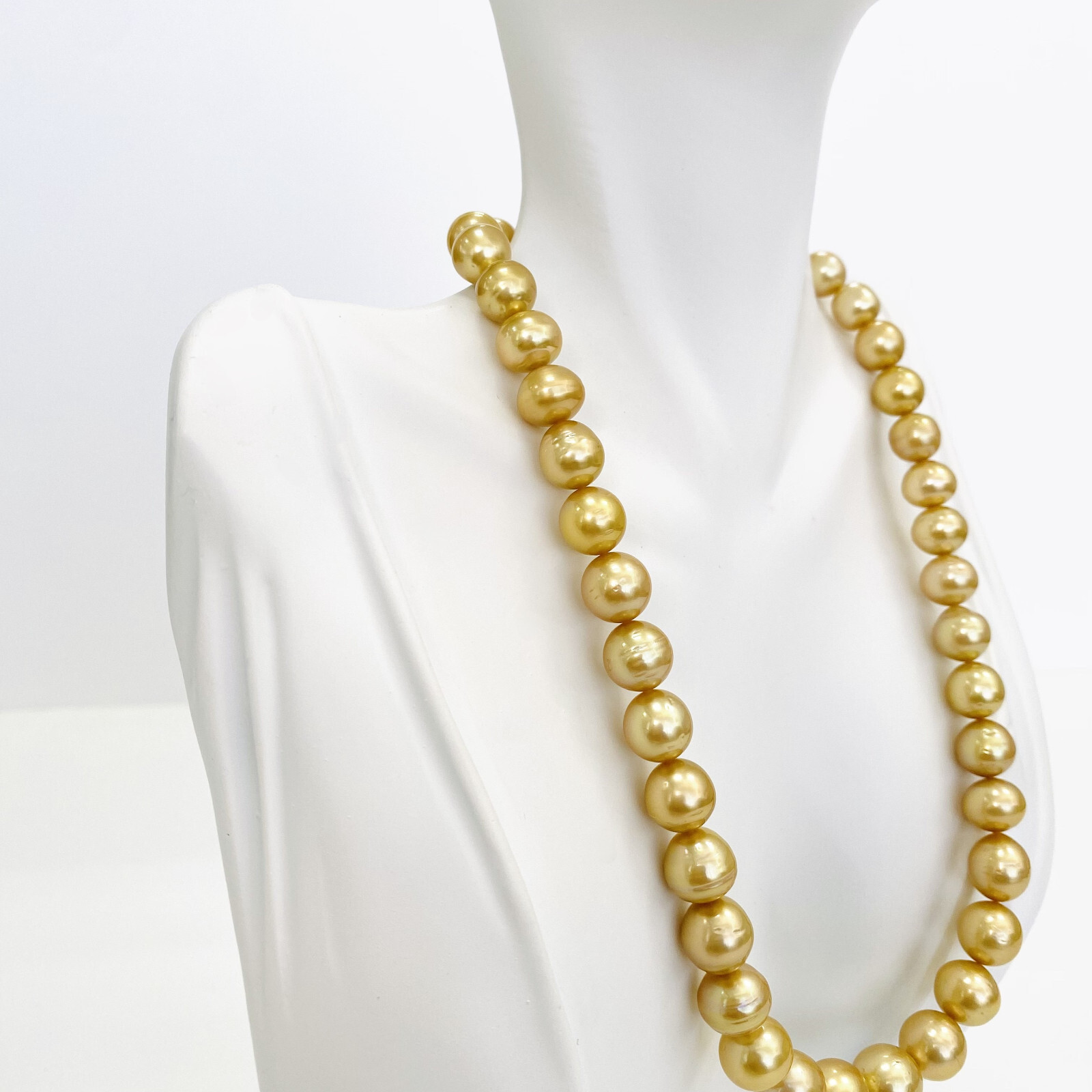 Golden South Sea Pearl Necklace Loose Strand 8-11mm Ovals Medium Gold Hi Luster