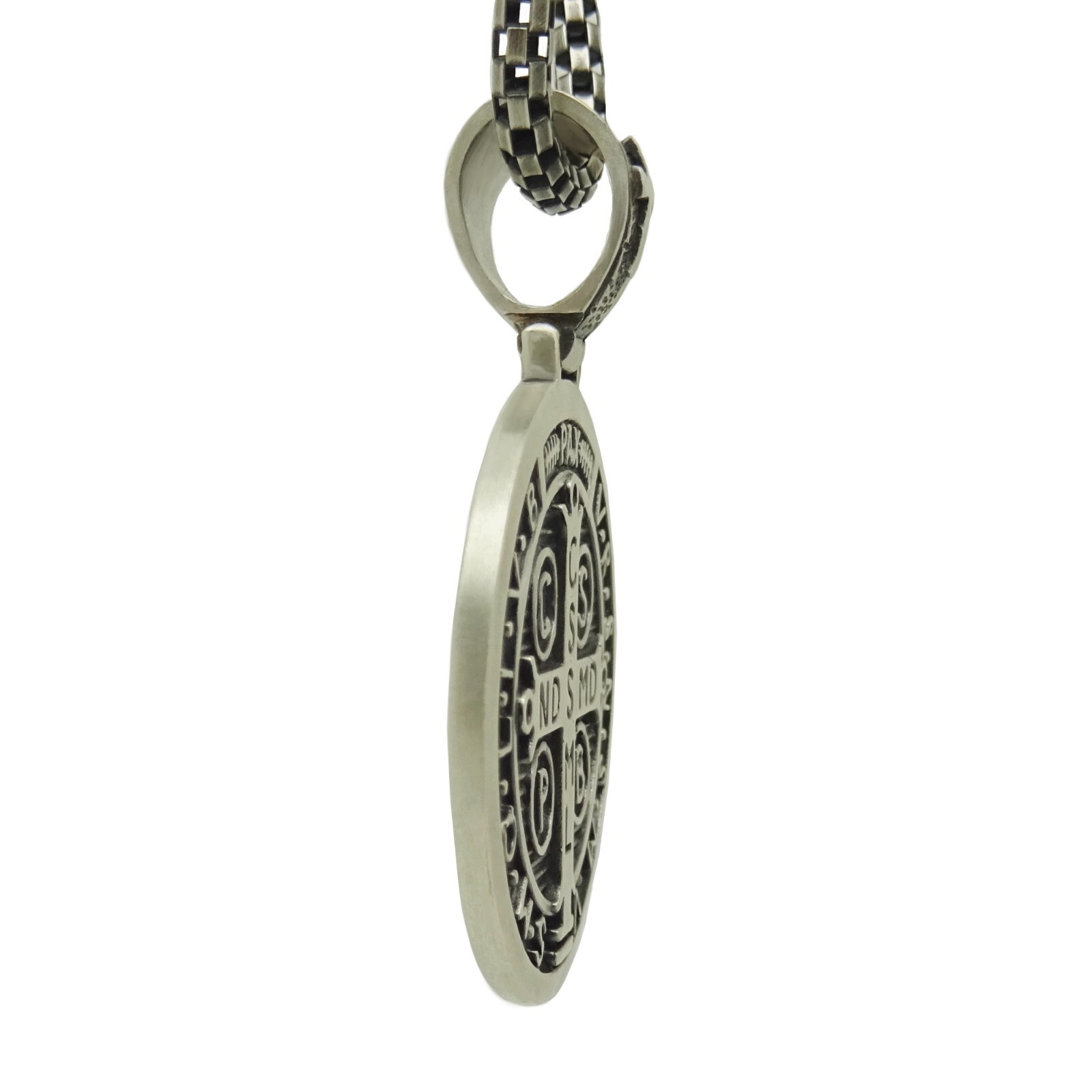 Saint Benedict Men’s Woman’s Silver 925 Pendant Medal Cross Exorcism with Chain