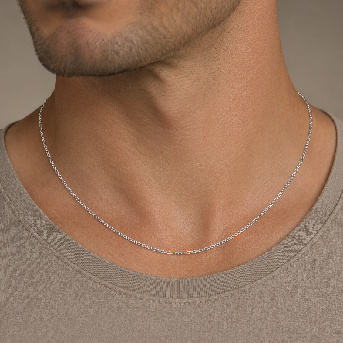 925 Sterling Silver Rhodium Plated Cable Chain Necklace – 1.9mm