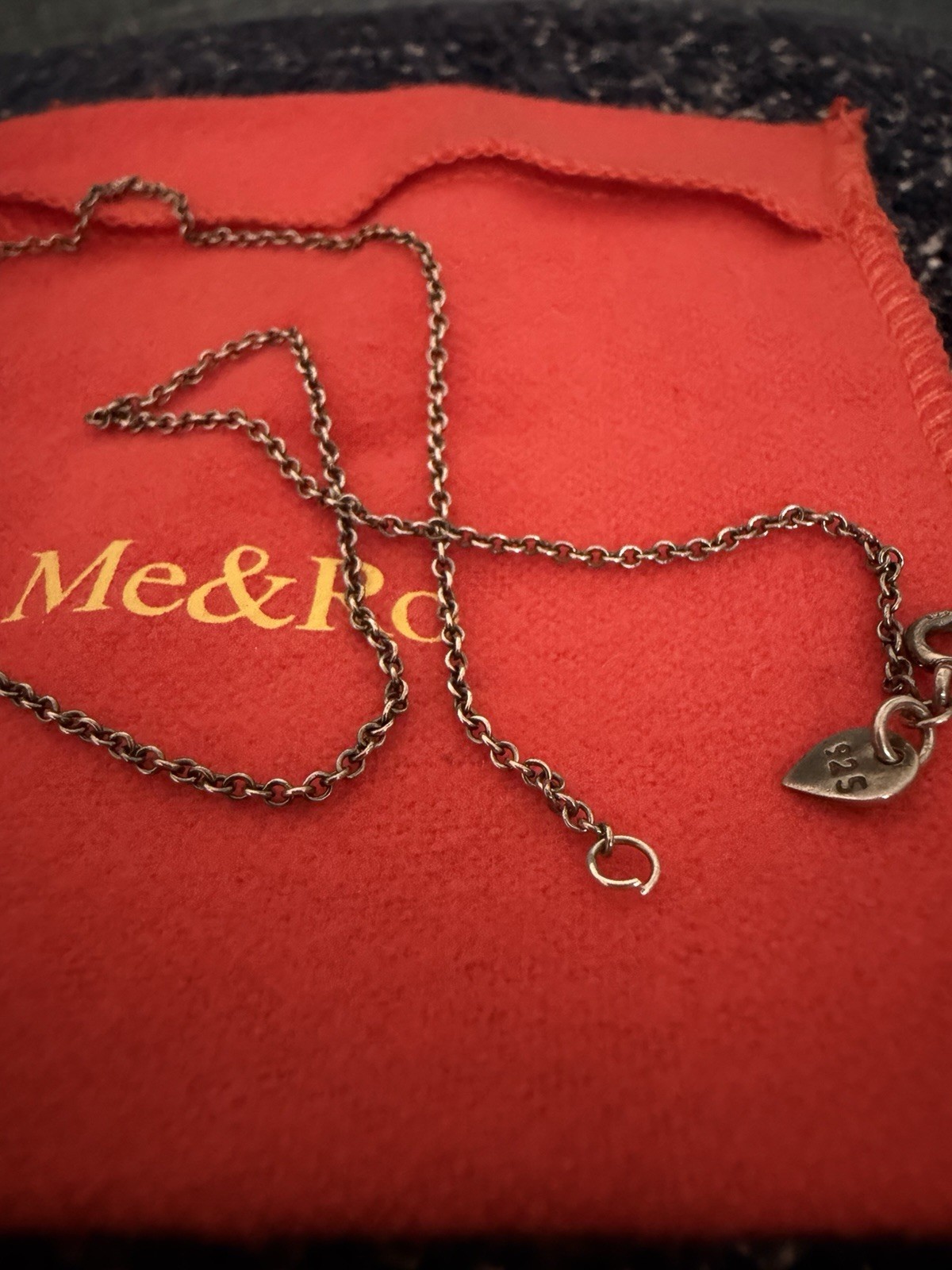 Me & Ro Sterling Silver 18” Chain & original Red Pouch