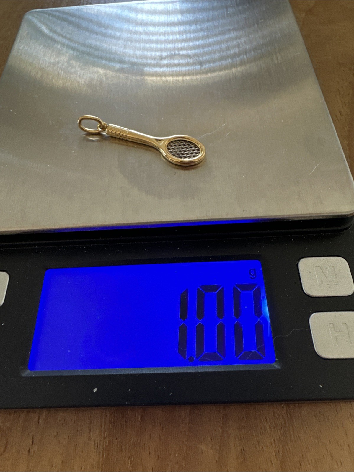 Two Tone 14k Tennis Racket Pendant 9.91-1.0 Weight Is 1.0 Grams