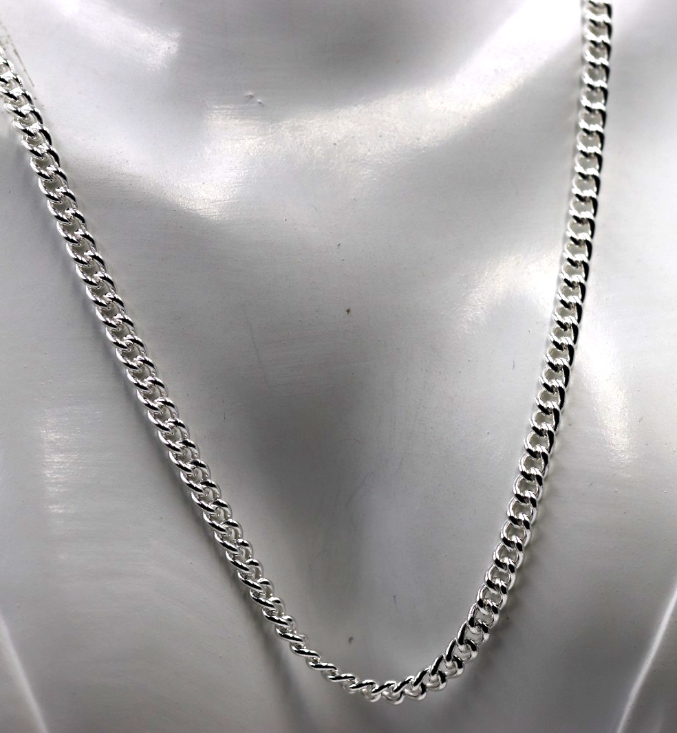 Sterling Silver 925 4mm Round Kerb Curb Chain Necklace 70cm – Free post