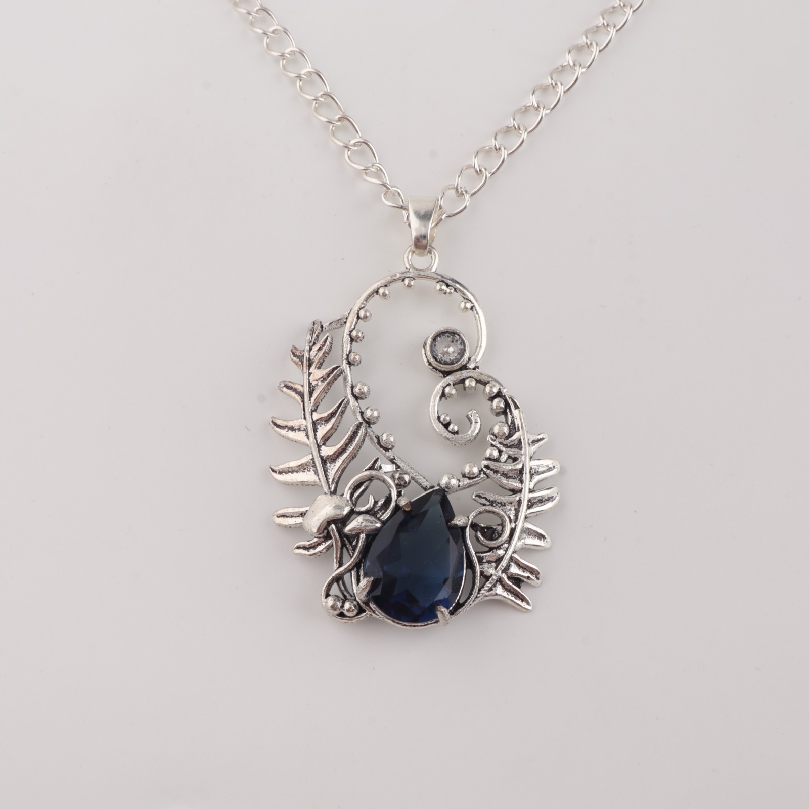 London Blue Topaz Gemstone 925 Sterling Silver Jewelry Pendant1.8″ Birthday Gift