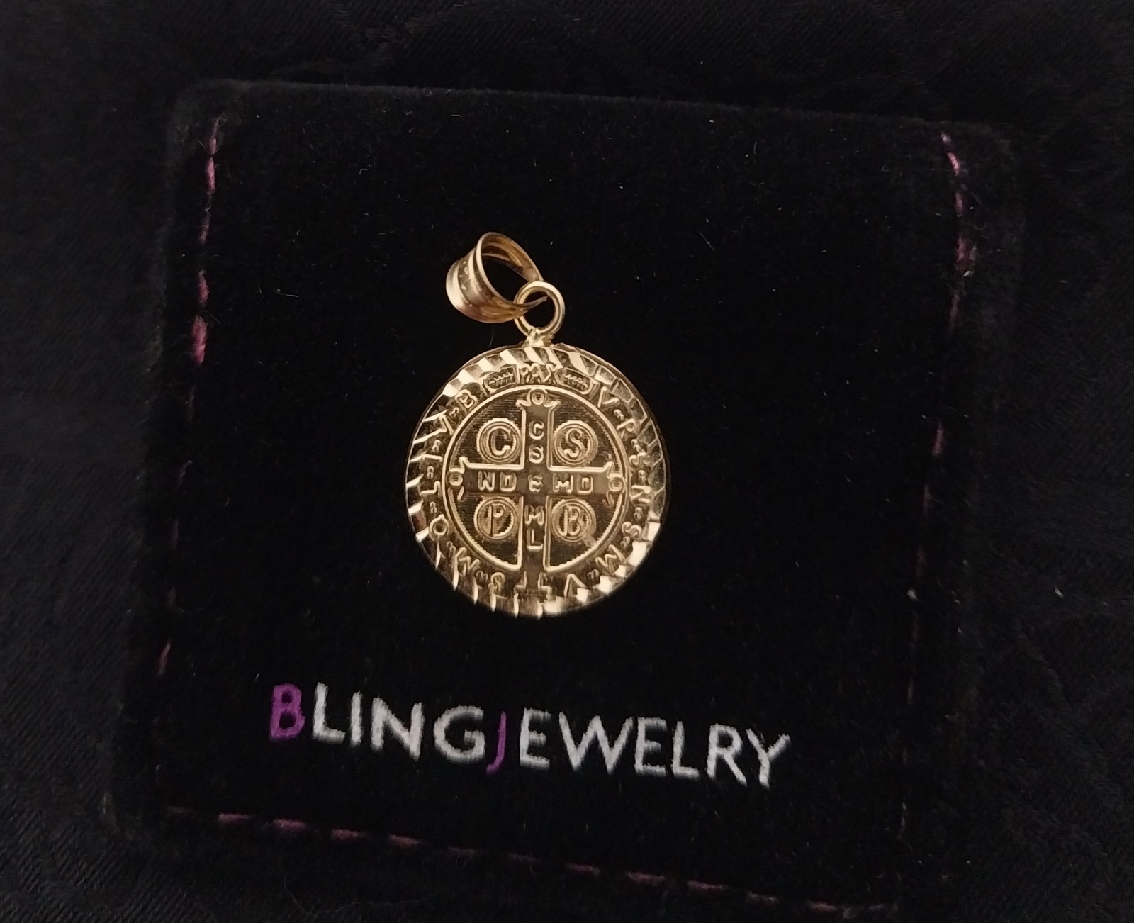 14KT Solid Gold St Benedict Pendant