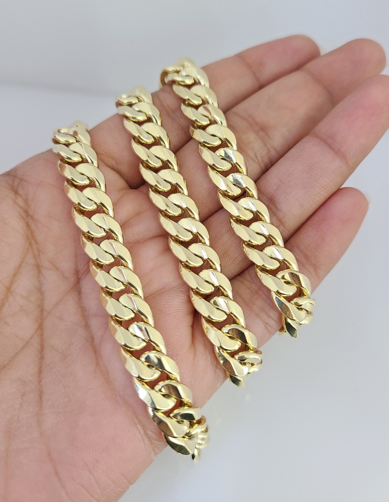 Real 14k Gold Chain Miami Cuban Link Necklace 22″ 9mm 14KT Men’s Ultra Hollow.