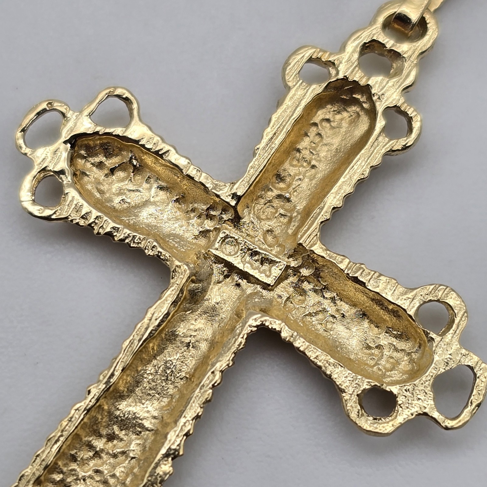 Vintage 14k Gold Diamond Cut, Religious Orthodox Cross Pendant