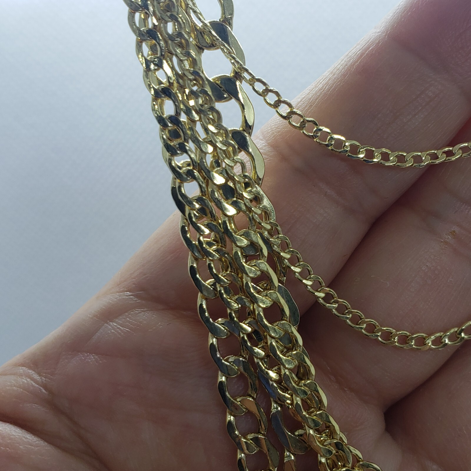 10K Yellow Gold Hollow Cuban Curb Chain Link Necklace Bracelet 5.5mm 7mm 7″~30″