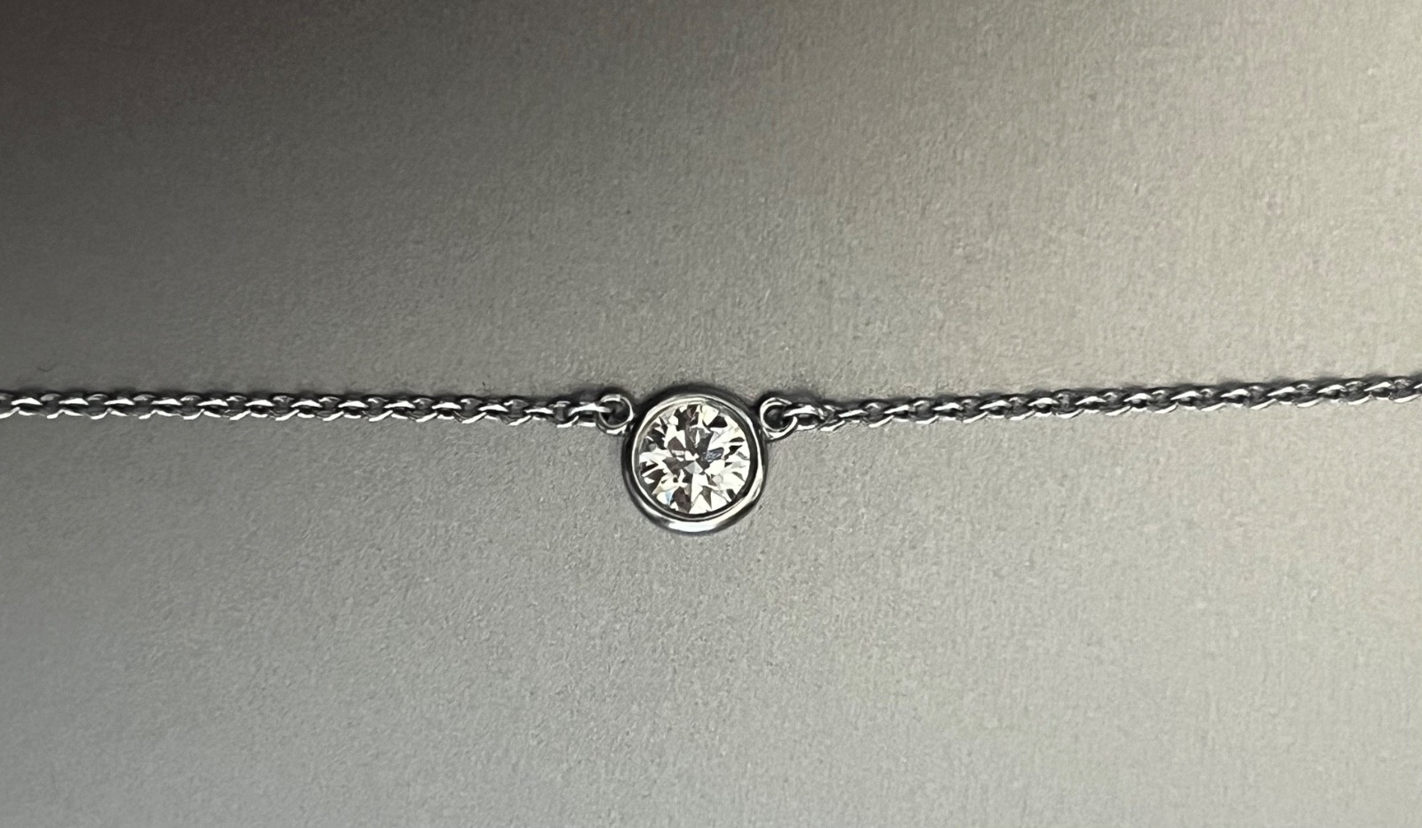 Tiffany & Co. VS1 “Diamond By The Yard” Necklace. Original bag Included.